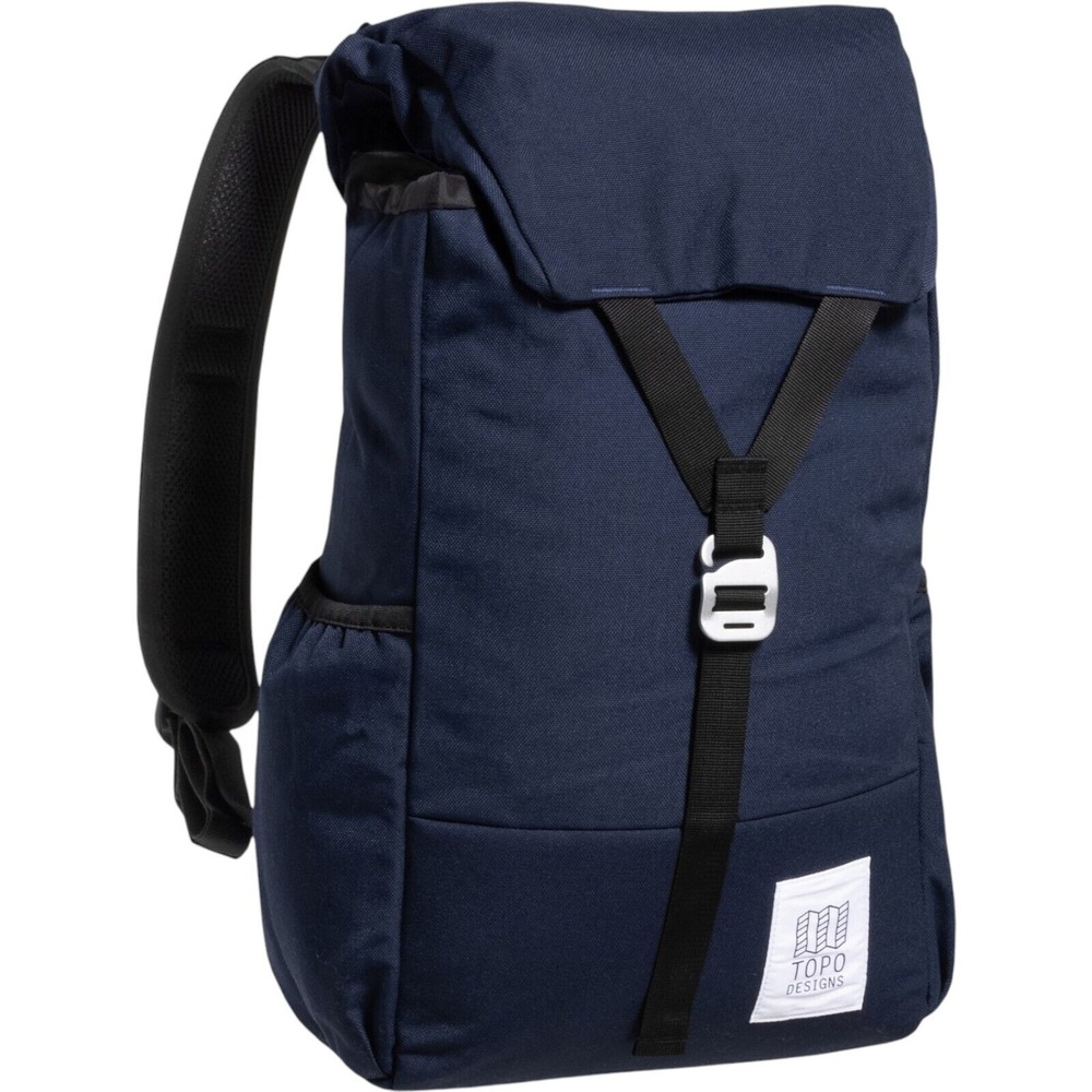 Topo Designs Y-Pack Backpack 24L Navy-Navy Rolltop Retro Style Laptop Pocket - Picture 2 of 6
